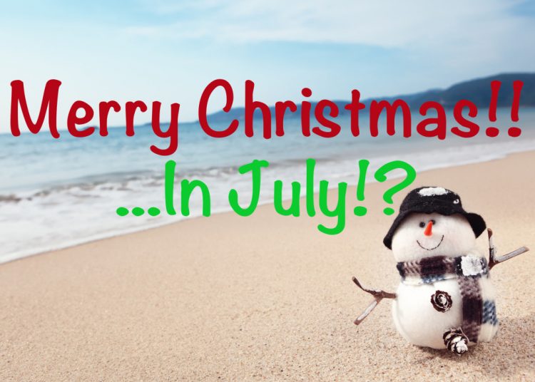 Merry Christmas...in July? - snowman on beach